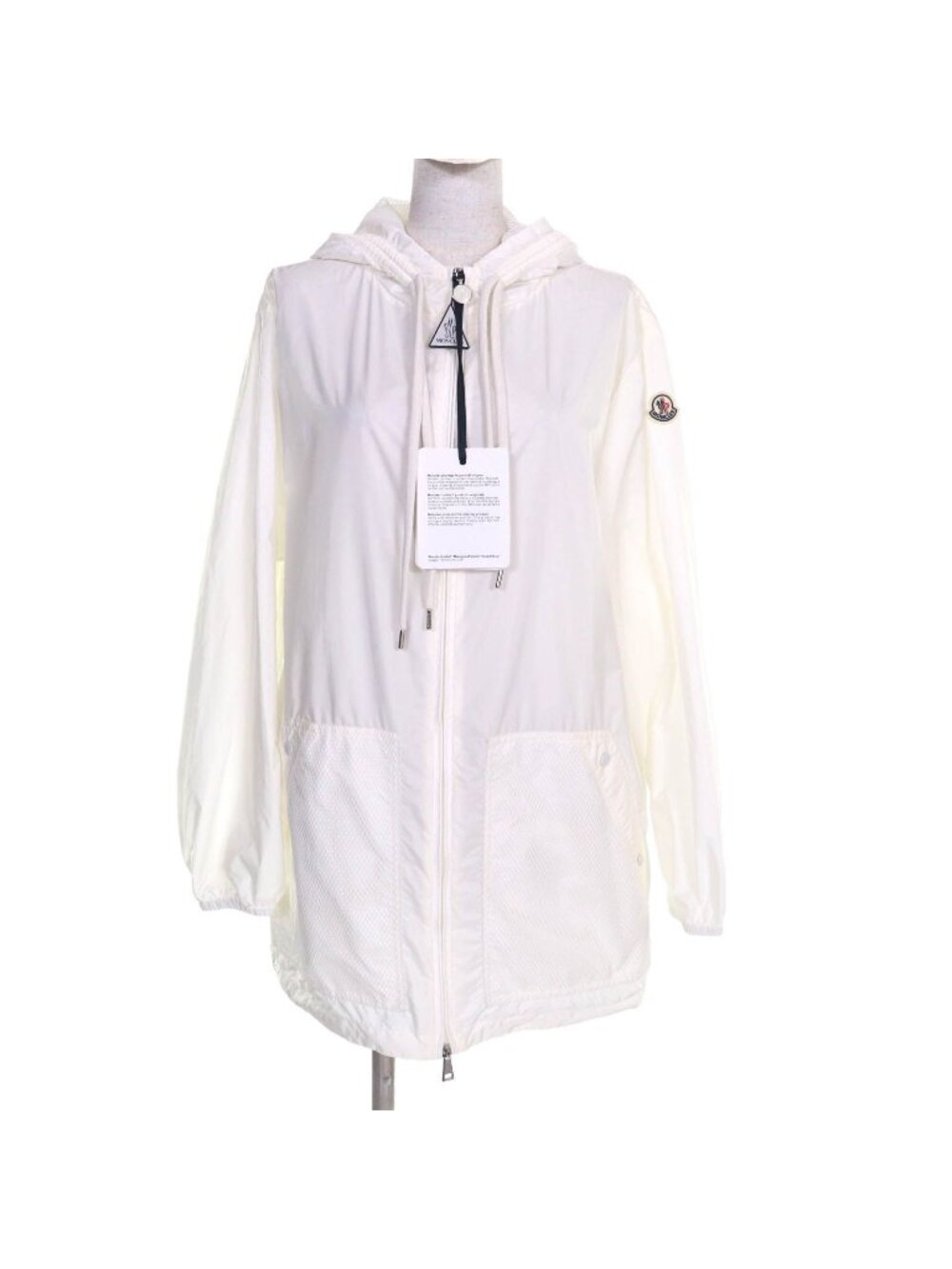 Moncler Iole Oversilhouette Back Logo Design Mesh Contrast Nylon Jacket